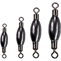 THKFISH Pesos y plomos de Pesca- Pesas de Pesca fregaderos de Pesca en línea con Emerillones- Paquete de 20